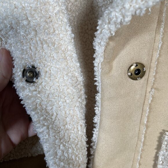 Marine Layer Quebec Sherpa Jacket XS Faux Suede Faux Shearling 70s Yellowstone - Picture 6 of 14